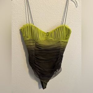 Zara Bodysuit Ombré Black & Green (S)